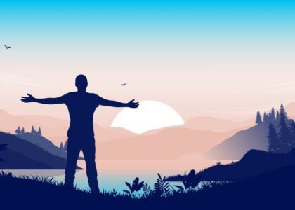 Man standing with open arms